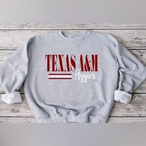 Texas A&M Striped Crewneck